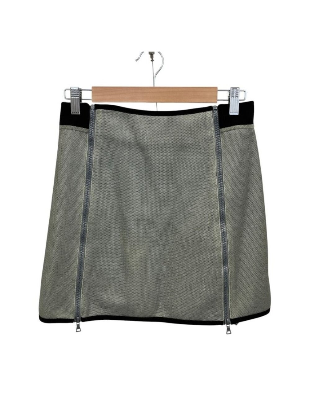 Prada Sport Vintage Zip Design Meshskirt Gray Skirt